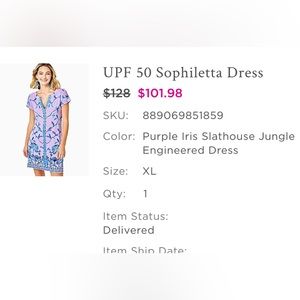 Lilly Pulitzer sophiletta dress Size XL. Never use but no tags ( I remove it )